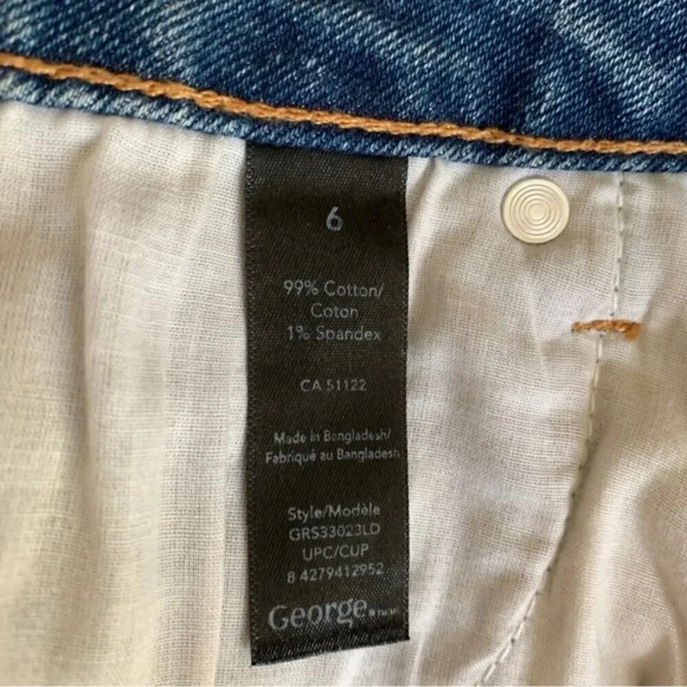 George Distressed Jean Shorts